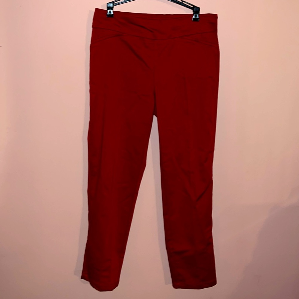 Red Stretch short length pants